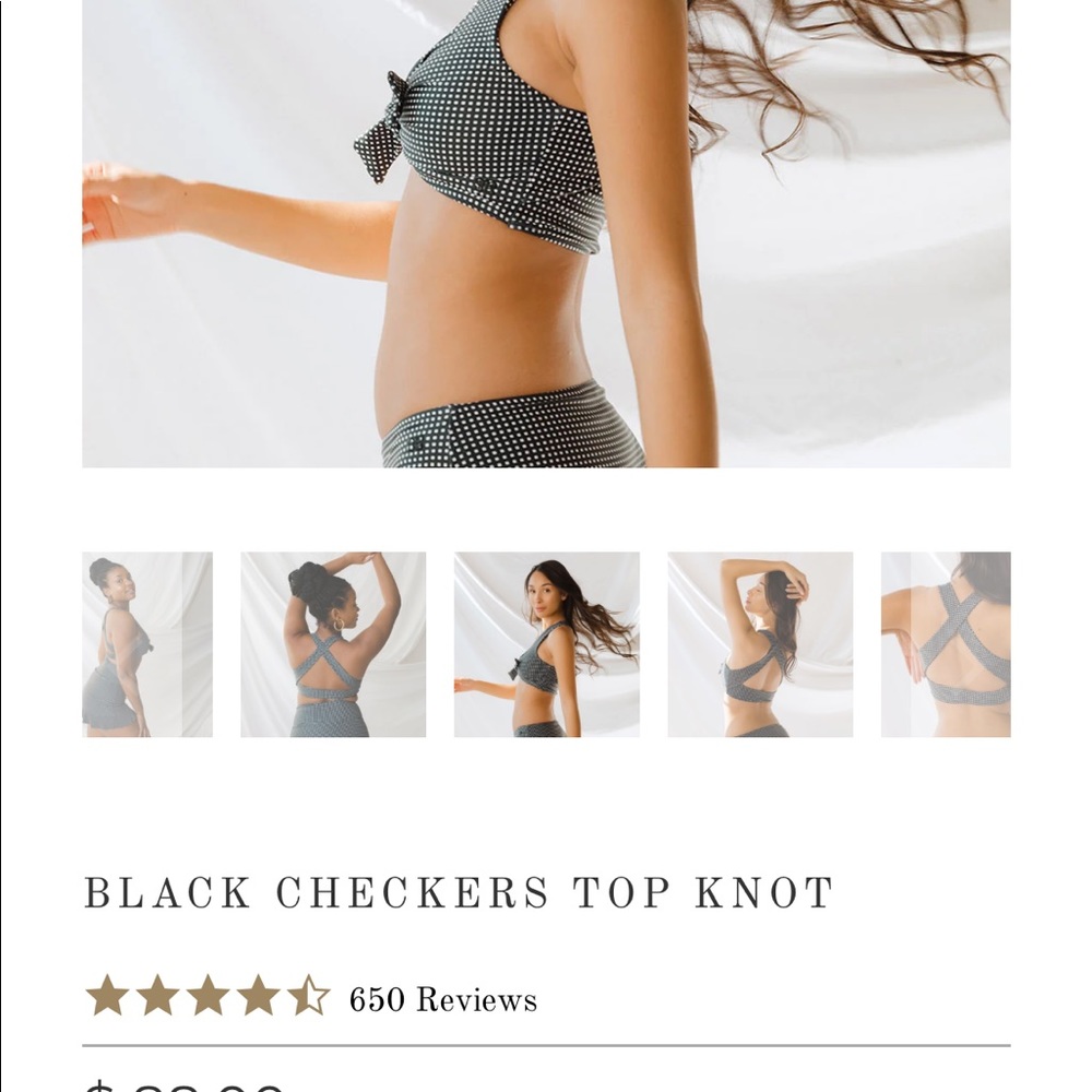 Albion Fit Black Checkers Bikini Sz Medium